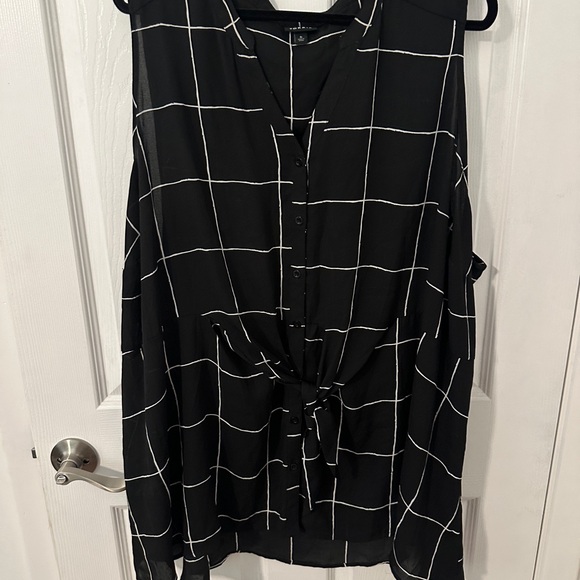 torrid Tops - Torrid Black and White Checkered Blouse